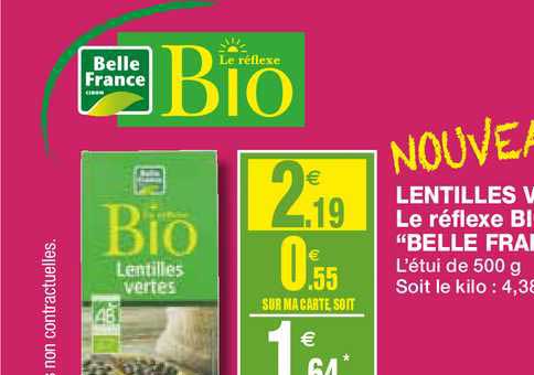 lentilles vertes le réflexe bio belle france