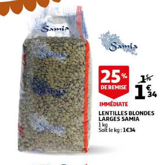 lentilles blondes larges samia 25% remise immédiate