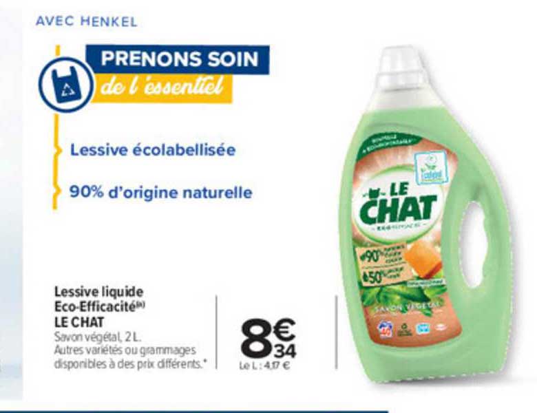 lessive liquide eco efficacité le chat