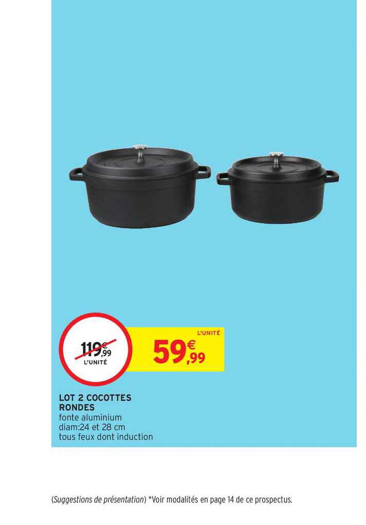 lot 2 cocottes rondes