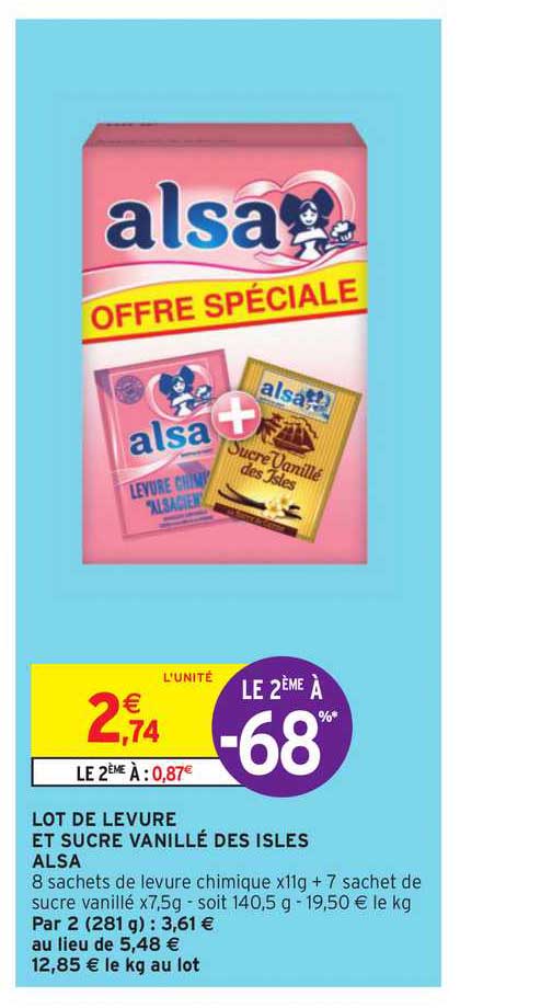 lot de levure et sucre vanillé des isles alsa le 2ème à -68%