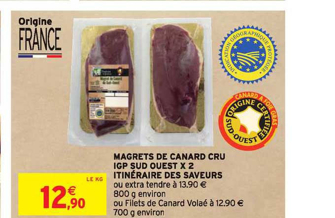 magrets de canard cru igp sud ouest x 2 itinéraires des saveurs