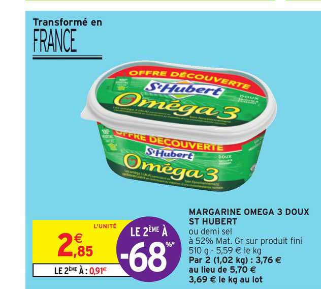 Margarine Omega 3 Doux St Hubert Le 2ème à -68%