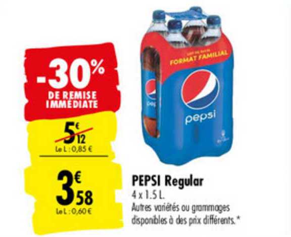 Pepsi Regular -30% De Remise Immédiate