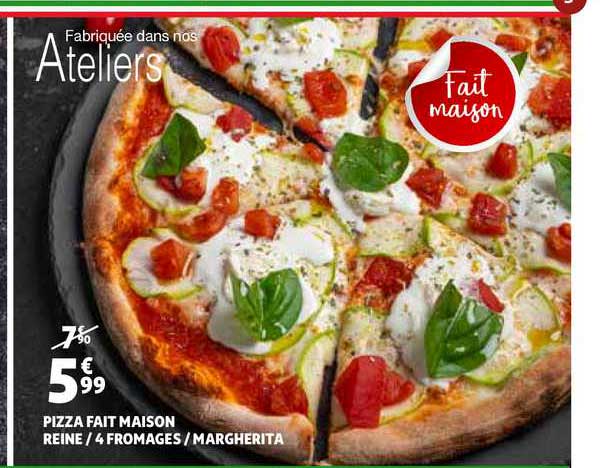 pizza fait maison reine 4 fromages margherita