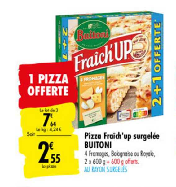 pizza fraîch'up surgelée buitoni 1 pizza offerte