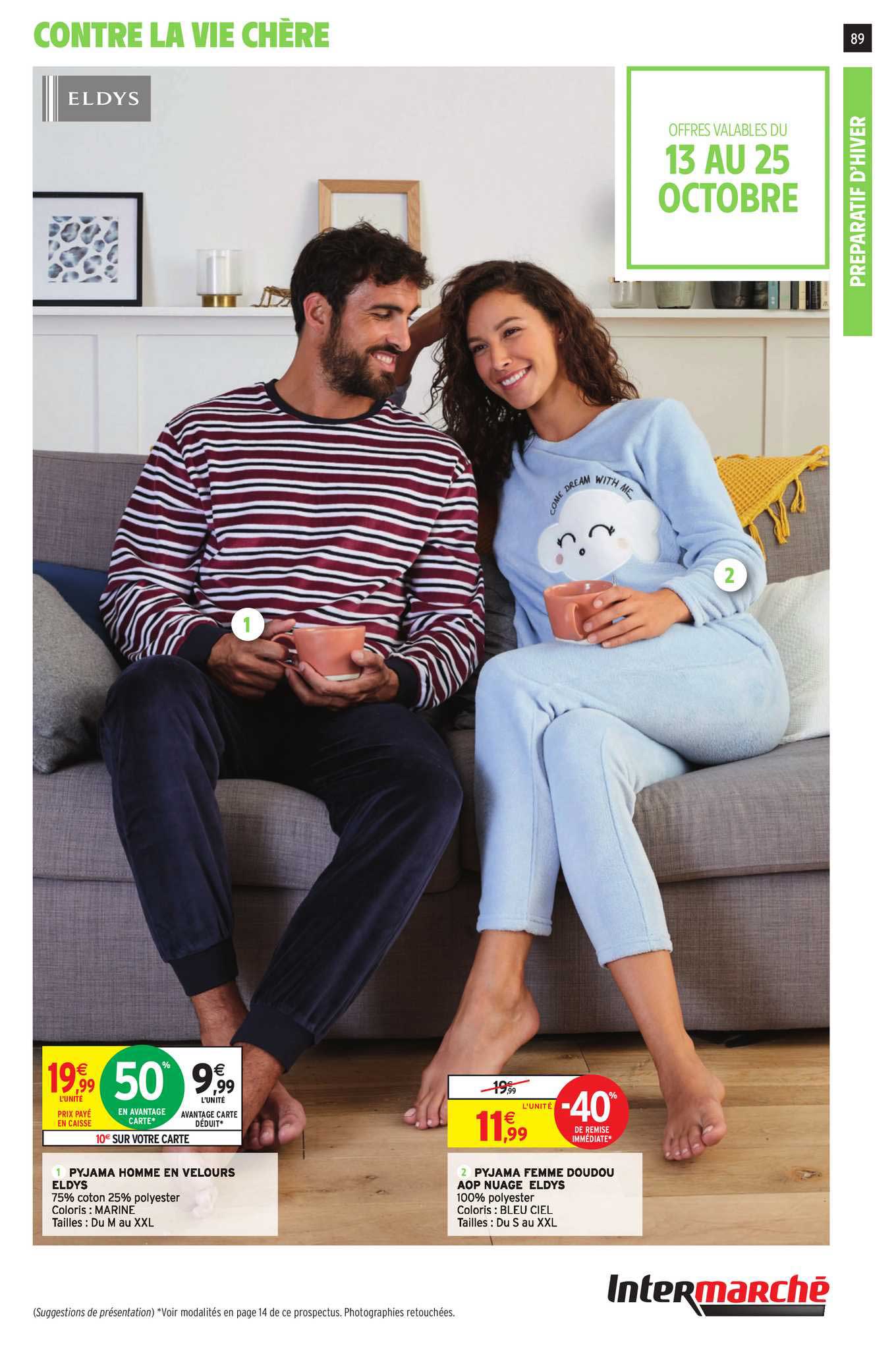 Pyjama Homme En Velours Eldys Pyjama Femme Doudou Aop Nuage Eldys