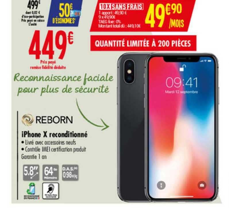 Reborn Iphone X Reconditionné