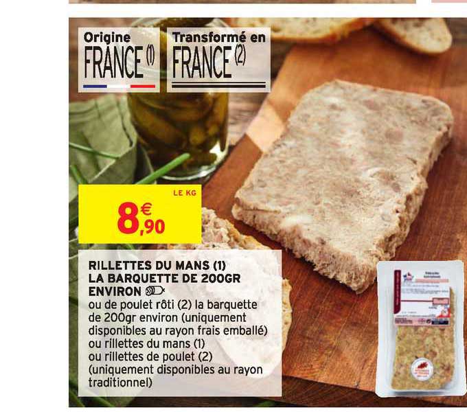 rillettes du mans la barquette de 200gr environ