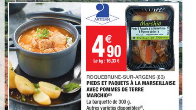 roquebrune sur argens pied et paquets à la marseillaise avec pomme de terre marchio