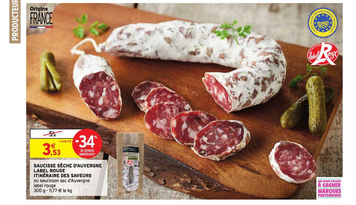 Saucisse Sèche D'auvergne Label Rouge Itinéraire Des Saveurs -34% Remise Immédiate