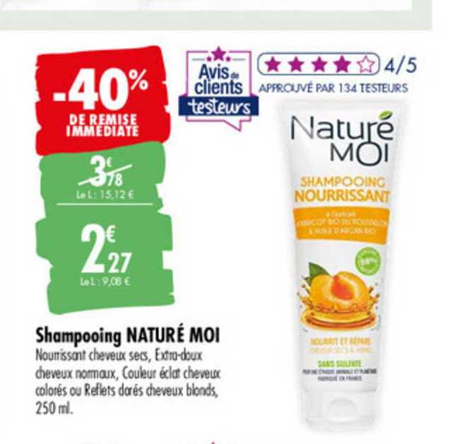 shampooing naturé moi -40% de remise immédiate