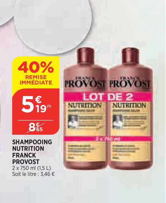 shampooing nutrition franck provost 40% de remise immédiate