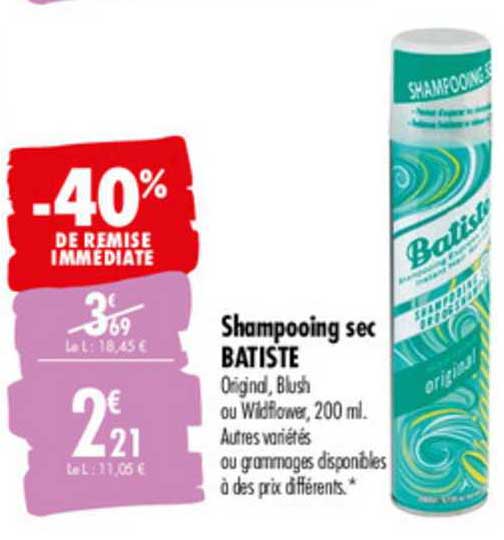 Shampooing Sec Batiste -40% De Remise Immédiate