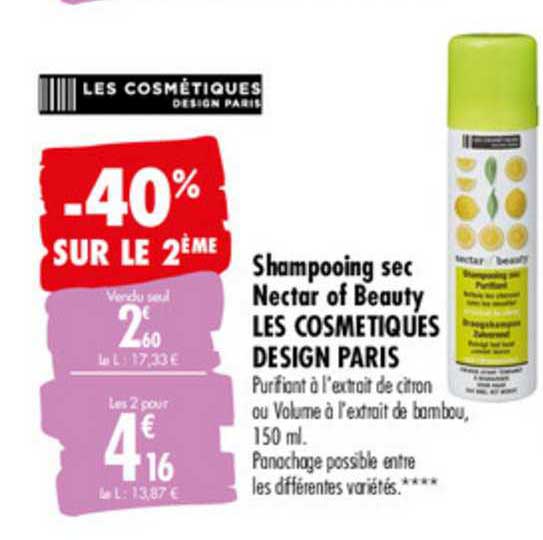 Shampooing Sec Nectar Of Beauty Les Cosmetiques Design Paris -40% Sur Le 2ème