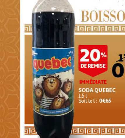 soda quebec 20% remise immédiate