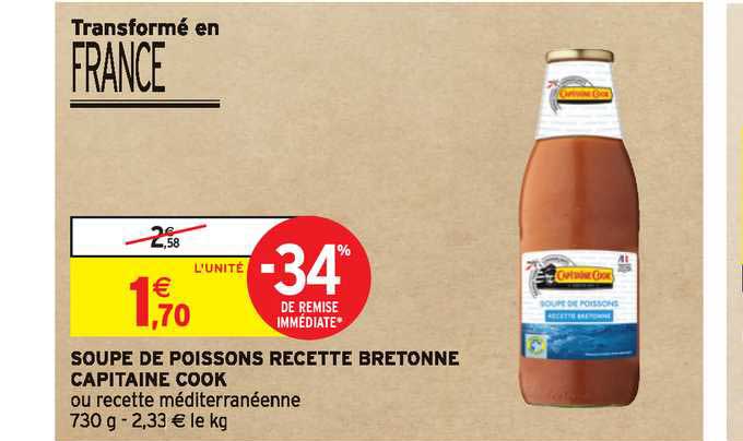 soupe de poissons recette bretonne capitaine cook -34% remise immédiate
