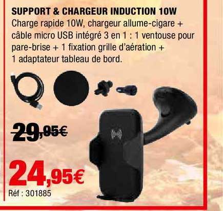 support & chargeur induction 10w