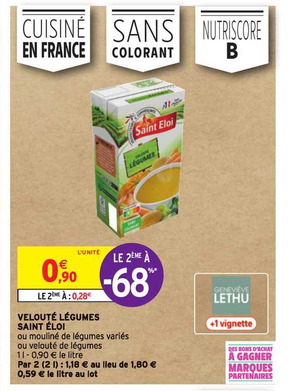 Velouté Légumes Saint éloi Le 2ème à -68%
