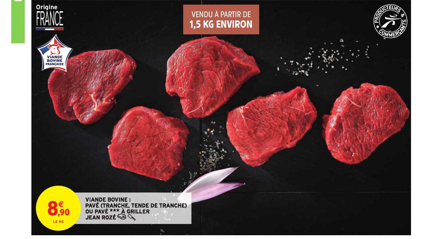 viande bovine pavé tranche tende de tranche ou pavé à griller jean rozé