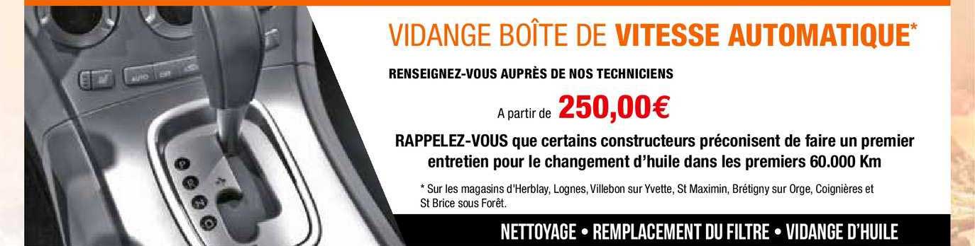 vidange boîte de vitesse automatique