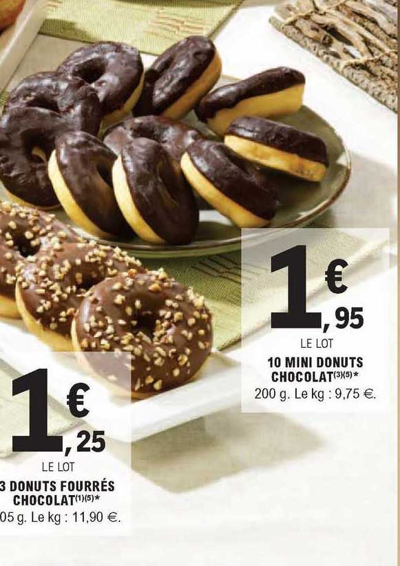 10 Mini Donuts Chocolat, 3 Donuts Fourrés Chocolat