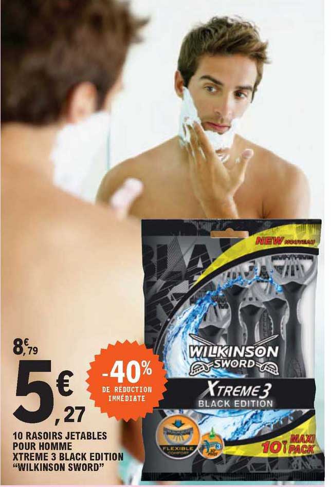 10 rasoirs jetables pour homme xtreme 3 black édition "wilkinson sword"