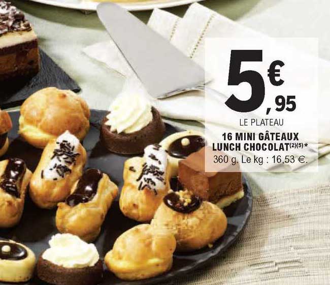 16 Mini Gâteaux Lunch Chocolat