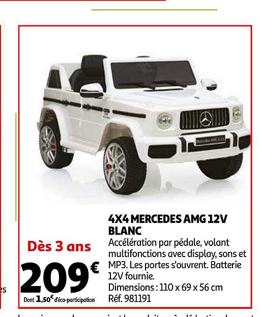 4x4 mercedes amg 12v blanc