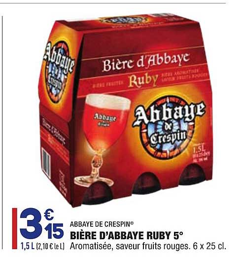 abbaye de crespin bière d'abbaye ruby 5°
