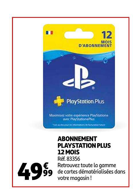 abonnement playstation plus 12 mois