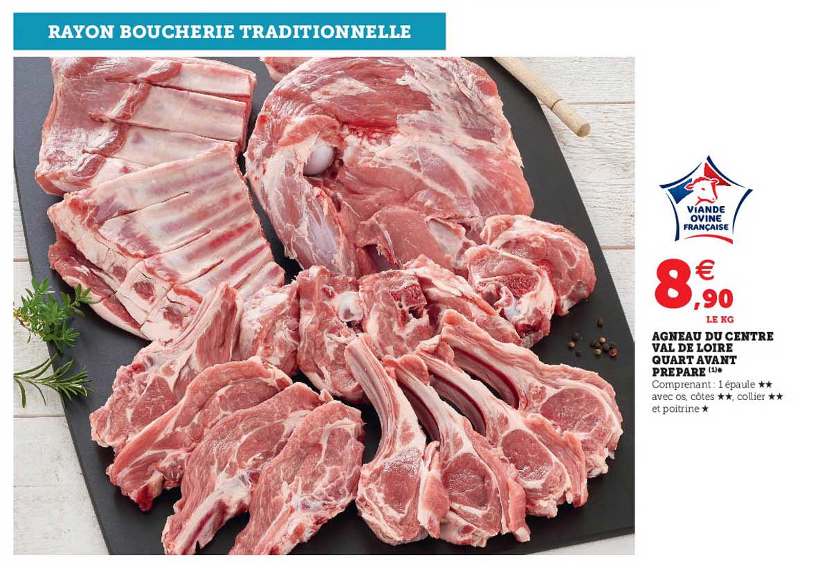 agneau du centre val de loire quart avant prépare