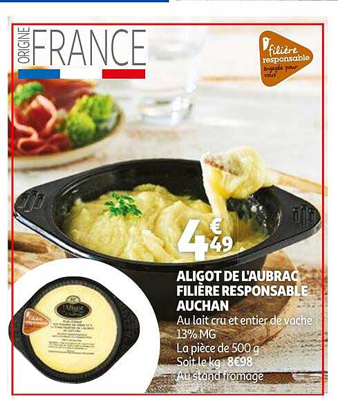 aligot de l'aubrac filière responsable auchan