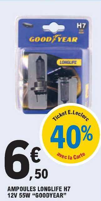 ampoules longlife h7 12v 55w "goodyear"