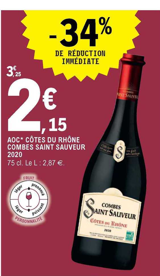 Aoc Côtes Du Rhône Combes Saint Saveur 2020