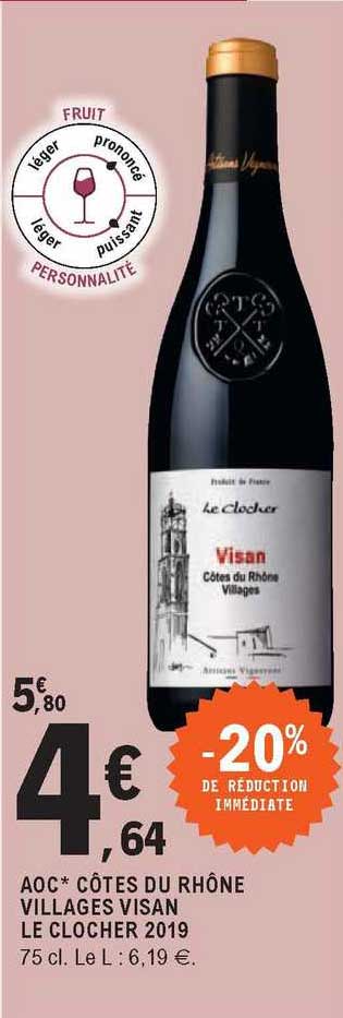 Aoc Côtes Du Rhône Villages Visan Le Clocher 2019