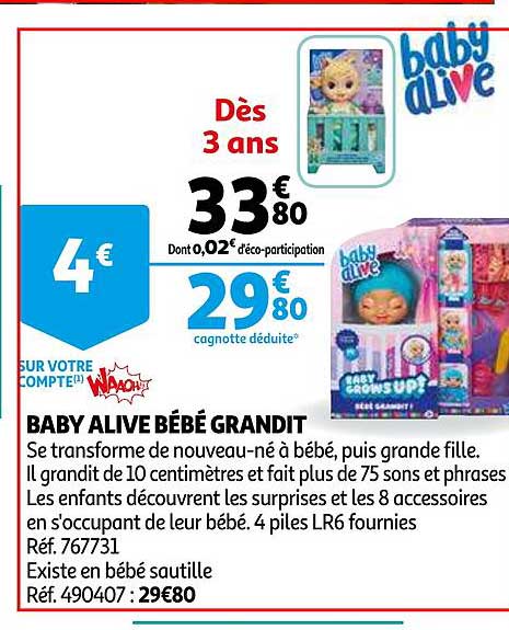 baby alive bébé grandit