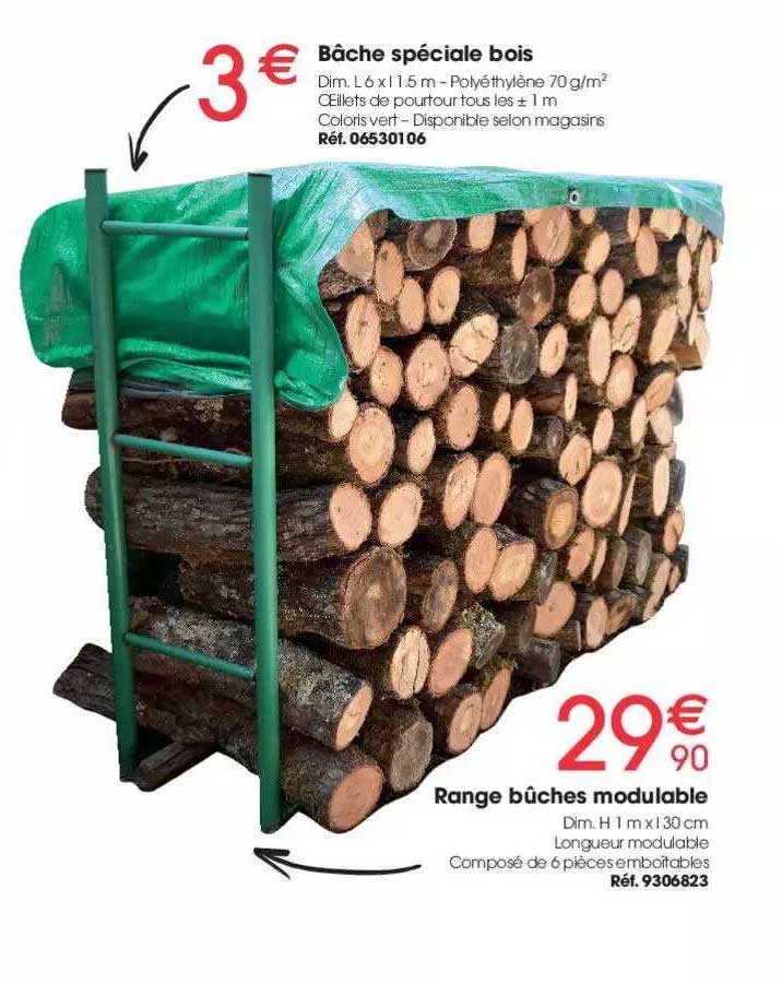 Bâche Spéciale Bois, Range Bûches Modulable