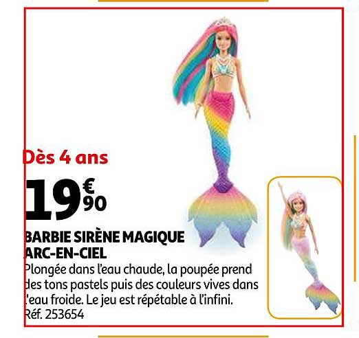 barbie sirène magique arc-en-ciel