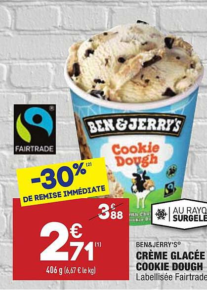 ben&jerry crème glacée cookie dough