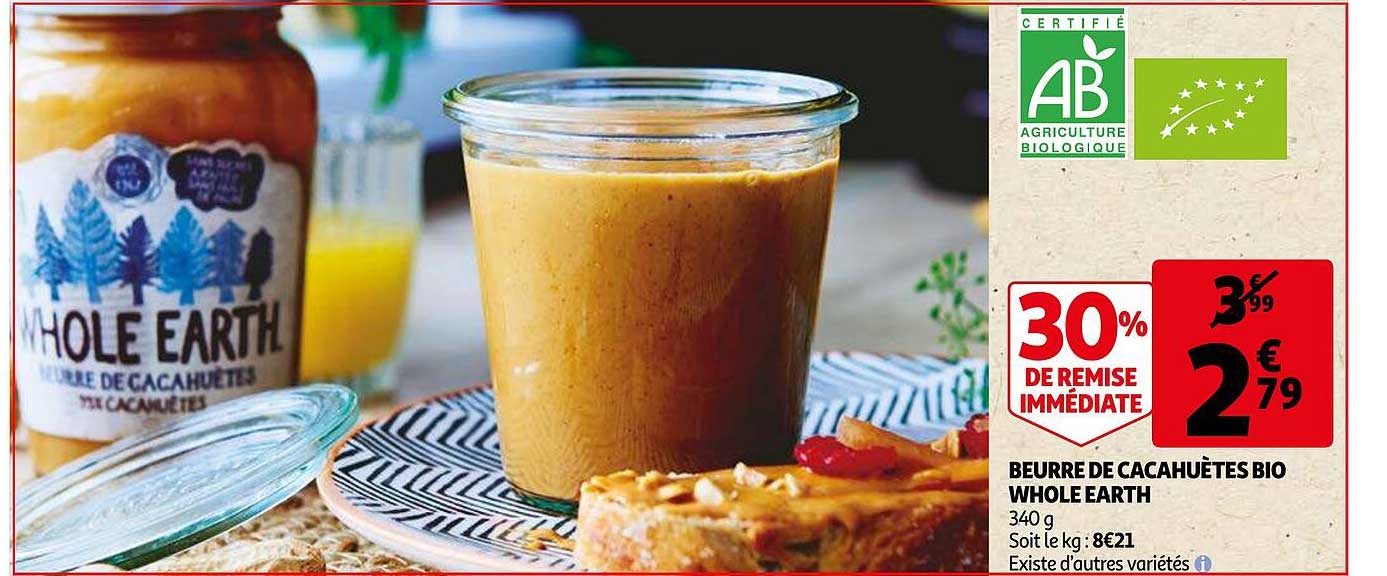 beurre de cacahuètes bio whole earth