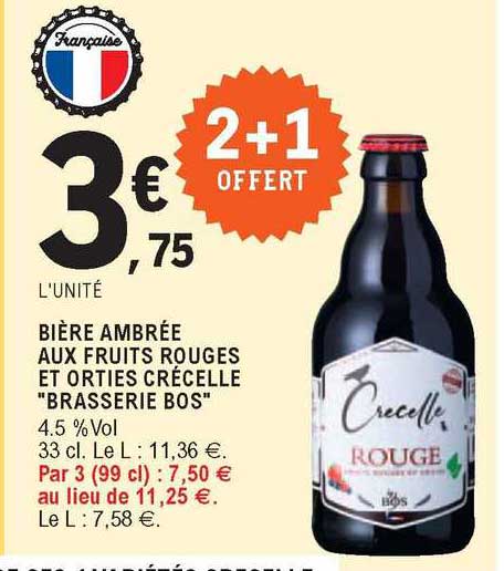 bière ambrée aux fruits rouges et orties crécelle "brasserie bos"