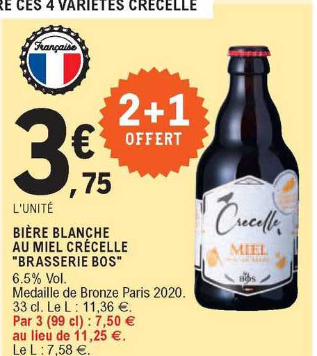 bière blanche au miel crécelle "brasserie bos"