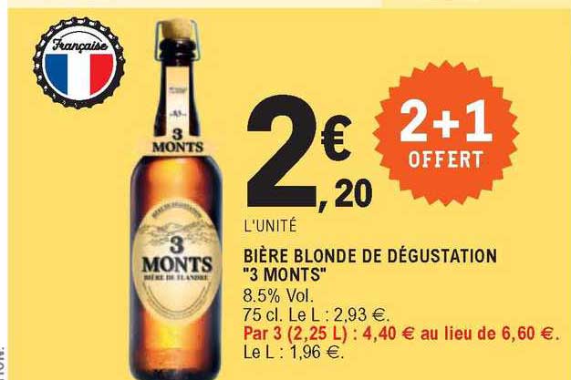 bière blonde de dégustation "3 monts"