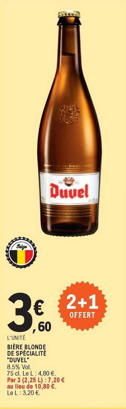 Bière Blonde De Spécialité "duvel"