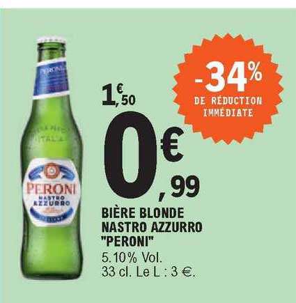 bière blonde nastro azzurro "peroni"