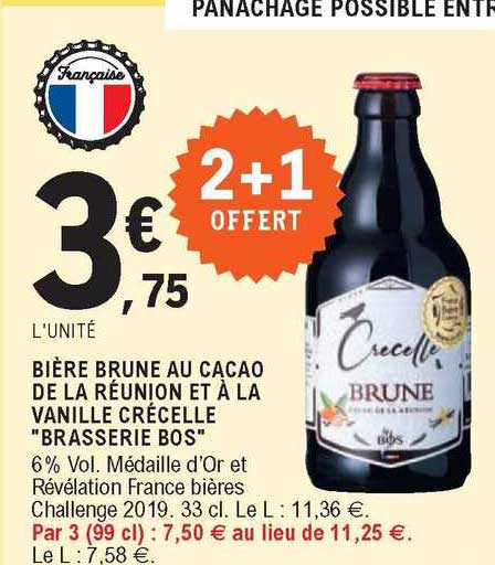 bière brune au cacao de la réunion et à la vanille crécelle "brasserie bos"