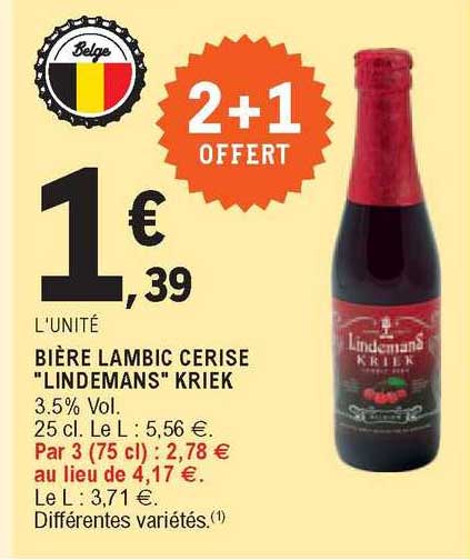 bière lambic cerise "lindemans" kriek