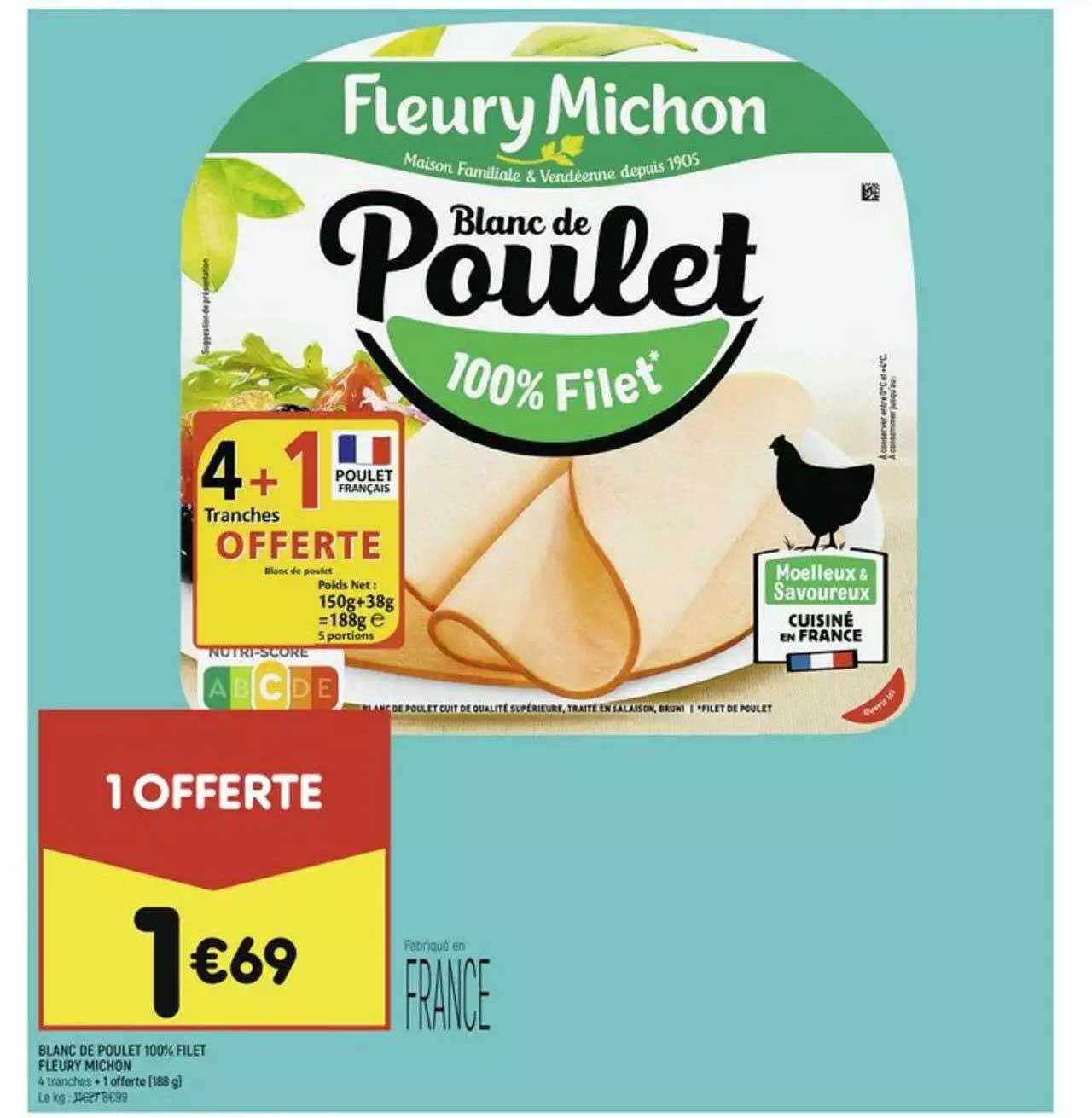 blanc de poulet 100% filet fleury michon