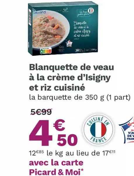 blanquette de veau à la crème d'isigny et riz cuisiné